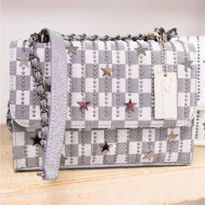 NWT Vintage Havana Gray and Silver Star Structured Crossbody Bag SO CUTE! 🩷